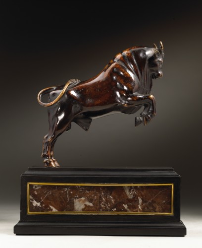 Sculpture Sculpture en Bronze - Taureau bondissant - Barthélemy Prieur (1536-1611) et atelier