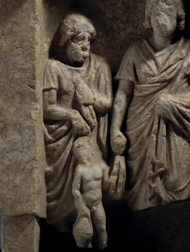 BC to 10th century - Greek Funerary Stela, ca. 4th- 3rd Century B.C.