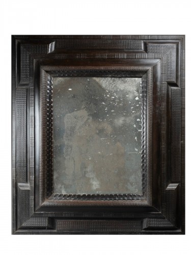 Ebonised pear wood mirror