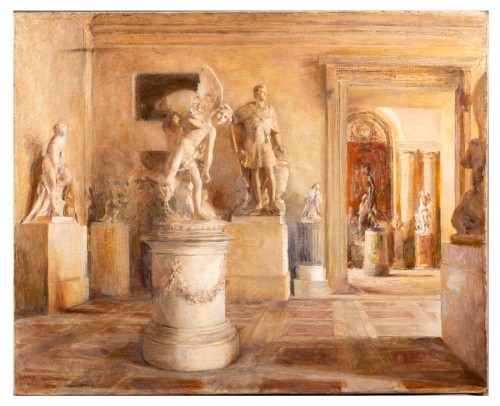 Les Salles Coustou et Houdon au Musée du Louvre vers 1900 - Alfred Nicolas Martin (1868-1947)