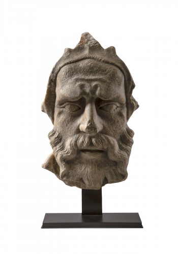 Tête d'un homme barbu, Nord de l'Italie XIVe - XVe siècle