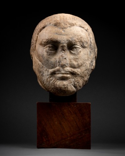 Tête d'homme en marbre de l'époque romaine antique - Archéologie Style 