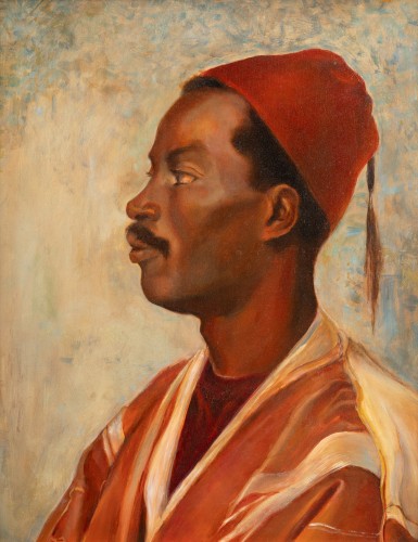 Portrait of an Egyptian man - Leopold Carl Müller (1834–1892) - Paintings & Drawings Style 
