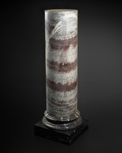 Objet de décoration Colonne Piédestal - Colonne en marbre Campan Rubané, France 18e siècle