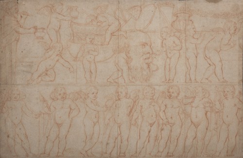 Dessin de fragments archéologiques, École française du XVIIe siècle d’après l’Antique