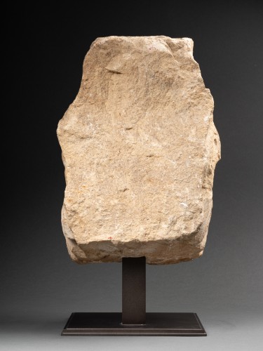 11th to 15th century - Romanesque Limestone Head of a Bearded Man