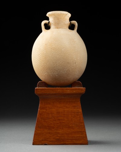 Egyptian Alabaster Flask with two Handles - Ancient Art Style 