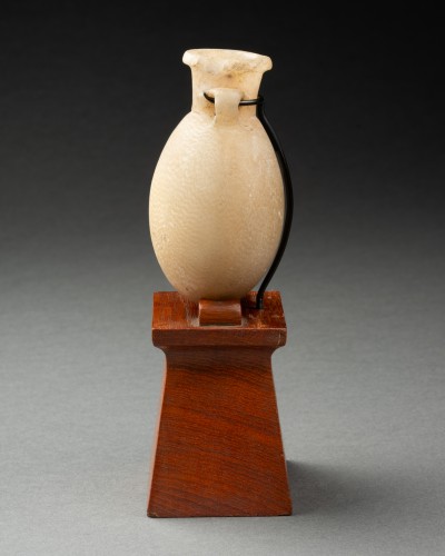 Egyptian Alabaster Flask with two Handles - 