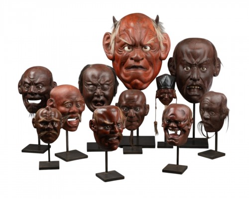 11 Japanese Nô masks