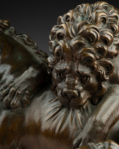 Lion attacking a horse  - 