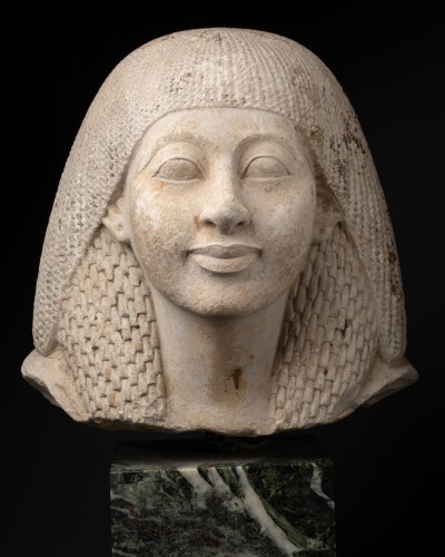 Limestone Egyptian Head of a Dignitary - Grand Tour, 19th Century - 
