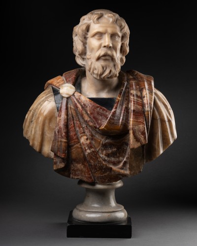 Coloured Marble Bust of a Roman (Philosopher?) - Sculpture Style 
