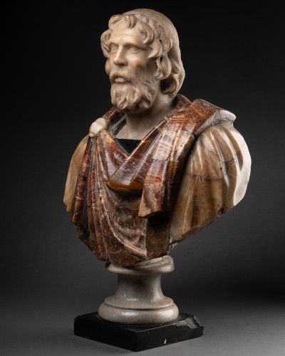 Coloured Marble Bust of a Roman (Philosopher?) - 