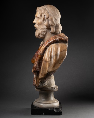  - Coloured Marble Bust of a Roman (Philosopher?)