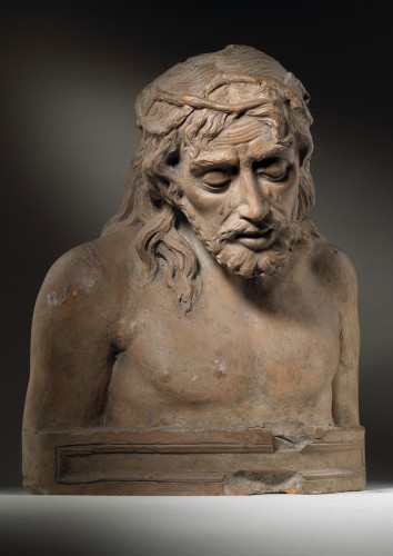 Sculpture Sculpture en Terre cuite - Buste du Christ « Ecce Homo »