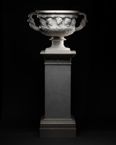 Warwick type vase: Apollo &amp; the nine Muses - Lorenzo Bartolini (1777-1850) and workshop - Sculpture Style 