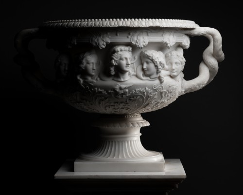 Antiquités - Warwick type vase: Apollo &amp; the nine Muses - Lorenzo Bartolini (1777-1850) and workshop