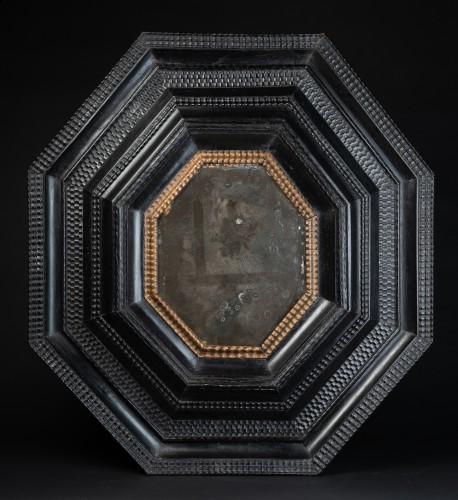 Ebonised Octagonal Frame, Italy 17th Century - Mirrors, Trumeau Style 