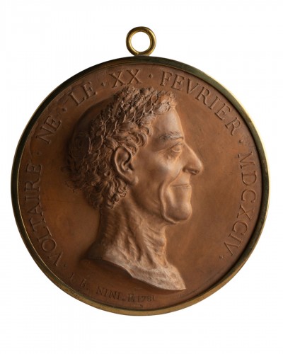 Portrait of Voltaire in the Antique style, Jean-Baptiste Nini (1717–1786)