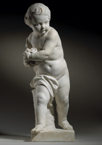 XVIIIe siècle - Paire de putti en marbre