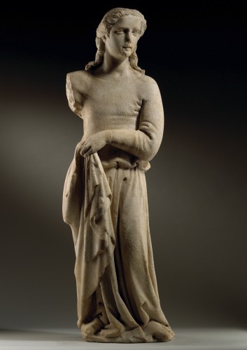 Draped Female Figure / Angel - Italy 14th century - Sculpture Style Middle age