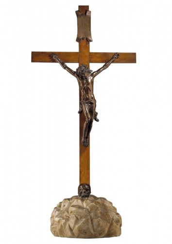 Soldani Benzi (1656 - 1740) -  Crucifixion with Vanitas