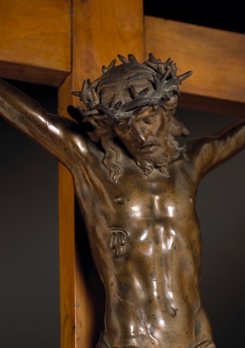 Religious Antiques  - Soldani Benzi (1656 - 1740) -  Crucifixion with Vanitas