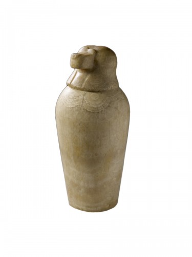 Alabaster Canopic Jar of Hapi, Egyptian, Late Period (XXVI-XXX Dyn  / 664 –