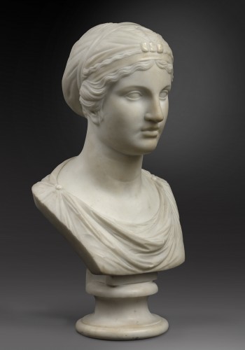 Antiquités - Buste néoclassique de Sappho, Italie 19e siècle