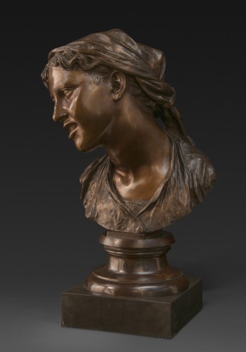 Sculpture Sculpture en Bronze - Tête de Carmela - Vincenzo Gemito (1852-1929)