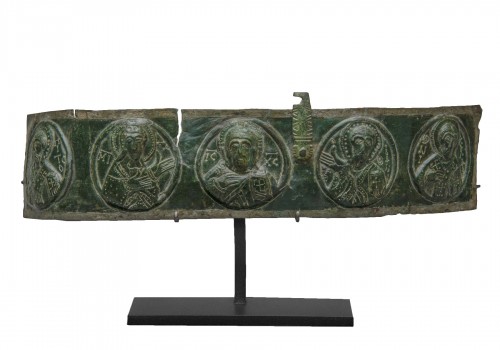 Plaque Byzantine en  bronze Repoussé
