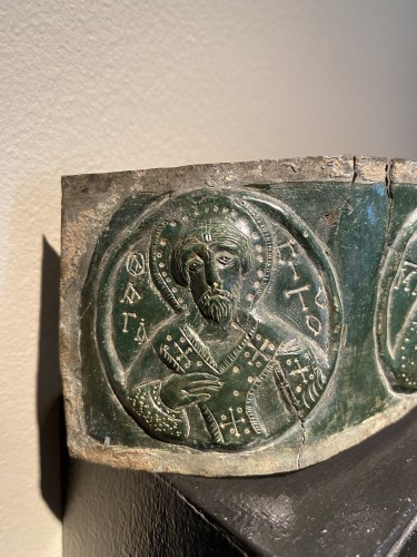 Plaque Byzantine en  bronze Repoussé - Desmet Galerie