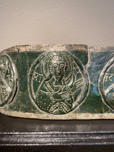 XIe au XVe siècle - Plaque Byzantine en  bronze Repoussé