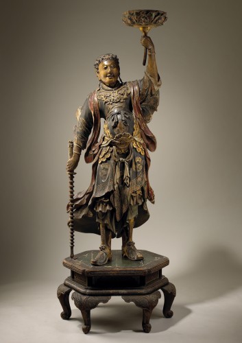 Sculpture Sculpture en Bois - Torchères Japonais, fin de la période Edo, XIXe siècle