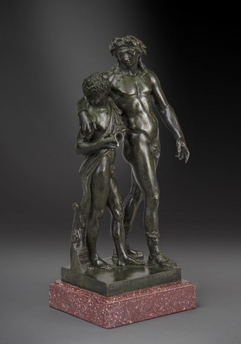 Sculpture  - Bacchus &amp; Satyr (Ampelos) - Francesco Righetti (1738-1819)