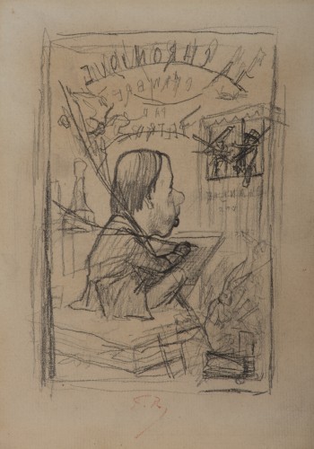 Preparatory drawing &quot;La chronique à la chambre&quot;