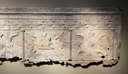 BC to 10th century - Roman Lead Side Panel from Sarcophagus 