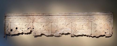 Fragment romain d'un sarcophage en plomb - 