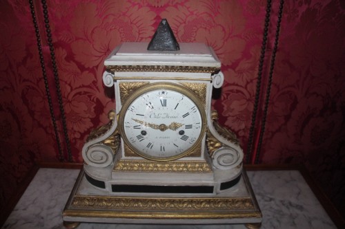Carved, lacquered and gilded wood clock by C. de LeMoine, Paris 1778 - Louis XVI