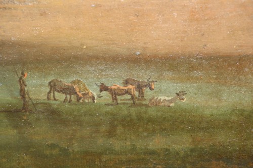 Restauration - Charles X - Hunting scene - Oil on paper, first half of the 19th century