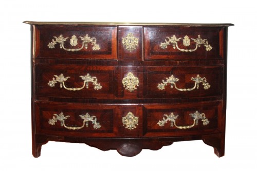 Commode marquetée en palissandre, d'époque Louis XIV, fin XVIIe