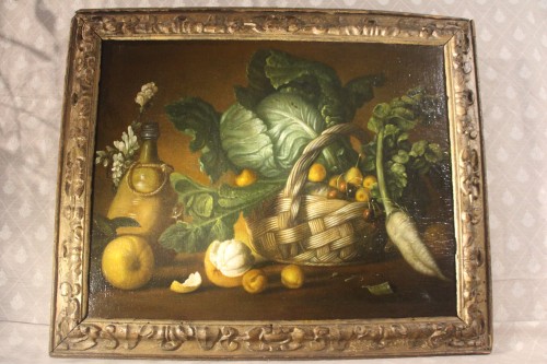 Nature Morte aux légumes, école française du XVIIe siècle - Didascalies