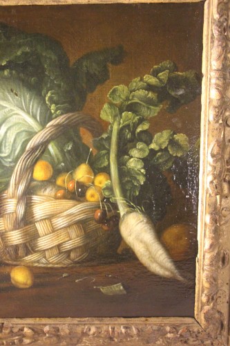 Antiquités - Nature Morte aux légumes, école française du XVIIe siècle
