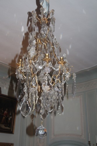 Luminaires Lustre - Grand lustre cage, vers 1800 en cristal taillé