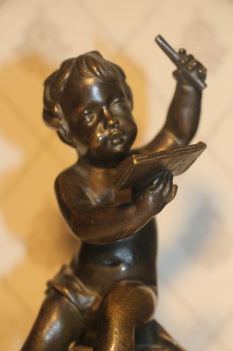 XIXe siècle - Petits amours en bronze signés Sèvres, fin XIXe