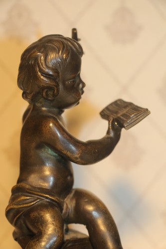 Antiquités - Petits amours en bronze signés Sèvres, fin XIXe