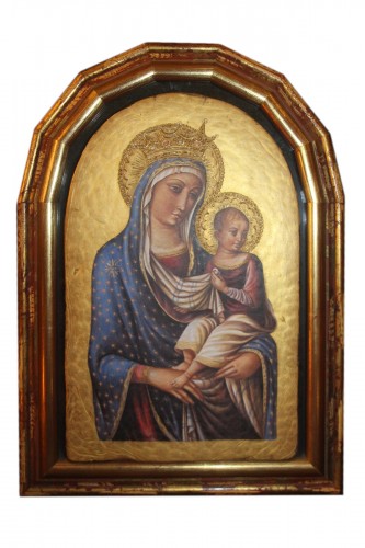 Vierge à l'Enfant signée Ghisetti, Italie XXe