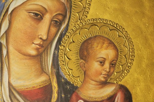 Antiquités - Virgin and Child signed Ghisetti, Italy 20th century