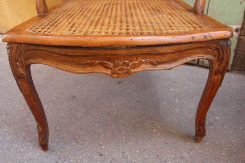 Louis XV - Pair of Louis XV caned armchairs, one stamped Antoine Bonnemain