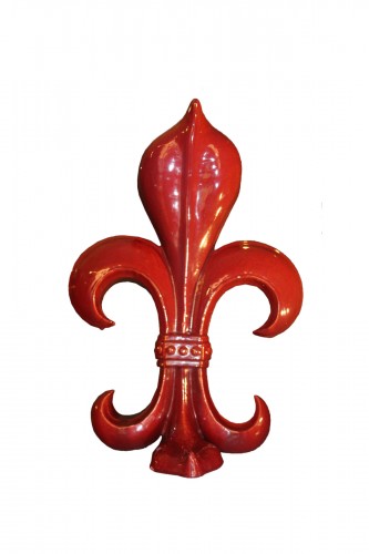 Vase Art nouveau fleur de lys en céramique de la maison Massier
